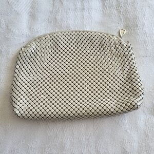 Whiting And David Metallic Cream Colored Evening Purse Clutch